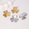 Simple Fashion Stainless Steel Flower Earrings For Women With Electroplating Design