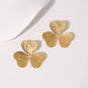 Simple Fashion Stainless Steel Flower Earrings For Women With Electroplating Design