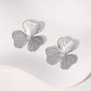Simple Fashion Stainless Steel Flower Earrings For Women With Electroplating Design