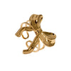 Simple Fashion Sweet Bow Stainless Steel Ring For Women With Electroplating Treatment Open Finger Design