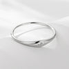 Simple Fashion Women's Ring S925 Sterling Silver Plain With Single Diamond Geometric Design