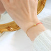 Simple Fashionable Red Woven Hand Rope Bracelet For Men And Women Light Luxury Niche Exquisite Titanium Steel Gold Plated Chain Geometric Style Electroplated