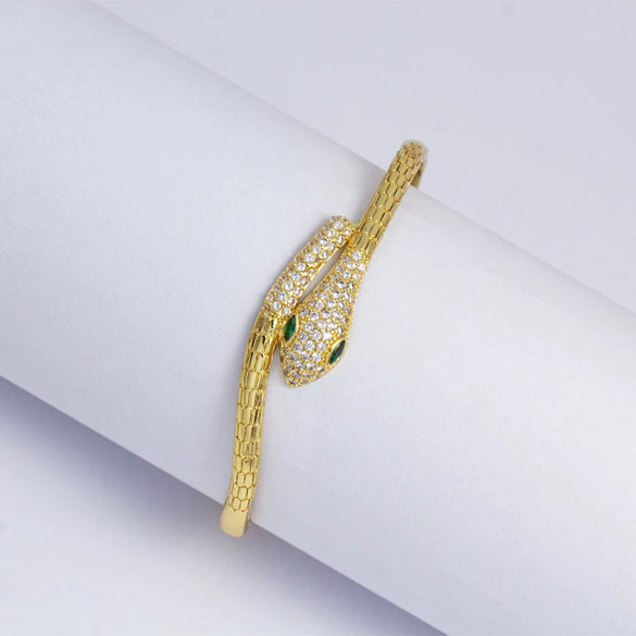 Simple Fashionable Snake Design Copper Jewelry With Real Gold Electroplated For Men And Women