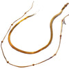 Simple Fashionable Unisex Alloy Double Layer Snake Bone Bead Clavicle Necklace Geometric Pendant Electroplated Cross Chain Jewelry