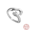 Simple Fashionable Unisex S925 Sterling Silver And Copper Love Hug Open Ring With Geometric Design And Electroplating Treatment