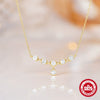 Simple Fashionable Unisex S925 Sterling Silver Double Layer Three Row Drill Stacked Clavicle Necklace With Geometric Design And Zircon Treatment