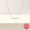 Simple Fashionable Unisex S925 Sterling Silver Double Layer Three Row Drill Stacked Clavicle Necklace With Geometric Design And Zircon Treatment