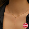 Simple Fashionable Unisex S925 Sterling Silver Double Layer Three Row Drill Stacked Clavicle Necklace With Geometric Design And Zircon Treatment