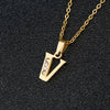 Simple Female Student Letter Pendant Clavicle Chain In Titanium Steel With Diamond Treatment And O Chain
