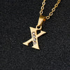 Simple Female Student Letter Pendant Clavicle Chain In Titanium Steel With Diamond Treatment And O Chain