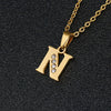 Simple Female Student Letter Pendant Clavicle Chain In Titanium Steel With Diamond Treatment And O Chain