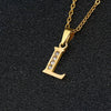 Simple Female Student Letter Pendant Clavicle Chain In Titanium Steel With Diamond Treatment And O Chain