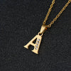 Simple Female Student Letter Pendant Clavicle Chain In Titanium Steel With Diamond Treatment And O Chain