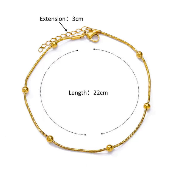 Simple Figaro Blade Chain Women's Anklet Titanium Steel Plated Stainless Steel Geometric Jewelry