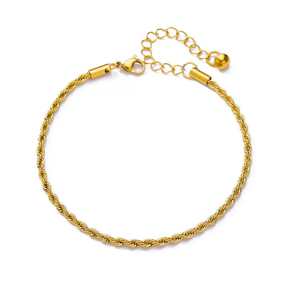 Simple Figaro Blade Chain Women's Anklet Titanium Steel Plated Stainless Steel Geometric Jewelry