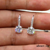 Simple Fourclaw Zircon Micro Inlay Fresh Copper Earrings With Diamond Treatment Process And Geometric Pattern