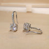 Simple Fourclaw Zircon Micro Inlay Fresh Copper Earrings With Diamond Treatment Process And Geometric Pattern