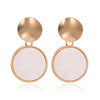 Simple Fresh Style Alloy Earrings With Geometric And Heart Patterns For Girls Hollow Round Shape