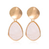 Simple Fresh Style Alloy Earrings With Geometric And Heart Patterns For Girls Hollow Round Shape