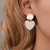 Simple Fresh Style Alloy Earrings With Geometric And Heart Patterns For Girls Hollow Round Shape