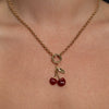 Simple Fruit Pattern Stainless Steel And Titanium Steel Necklace With Cherry Pendant Electroplated 18K Gold Color Retention