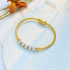 Simple Full Diamond Spacer Beaded Titanium Steel Magnet Buckle Heavy Metal Jewelry Bracelet For Women With Electroplating Process