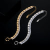 Simple Geometric Alloy Bracelet With Precious Stone Inlay Ice Gold And Silver Fashion Unisex Jewelry