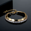 Simple Geometric Alloy Bracelet With Precious Stone Inlay Ice Gold And Silver Fashion Unisex Jewelry