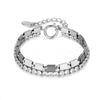 Simple Geometric Alloy Bracelet With Precious Stone Inlay Ice Gold And Silver Fashion Unisex Jewelry