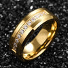 Simple Geometric Alloy Couple Ring Set With Electroplated Finish Unisex Zircon Inlay Rings For Men And Women Jewelry