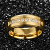 Simple Geometric Alloy Couple Ring Set With Electroplated Finish Unisex Zircon Inlay Rings For Men And Women Jewelry
