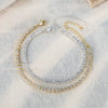 Simple Geometric Anklet For Women Alloy Inlaid With Artificial Gemstones Sparkling Crystal Claw Chain Foot Jewelry