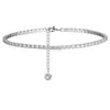 Simple Geometric Anklet For Women Alloy Inlaid With Artificial Gemstones Sparkling Crystal Claw Chain Foot Jewelry