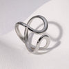 Simple Geometric Asymmetric Open Stainless Steel Ring In Minimalist Cold Style With Gold Plated Electroplating For Women
