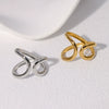 Simple Geometric Asymmetric Open Stainless Steel Ring In Minimalist Cold Style With Gold Plated Electroplating For Women
