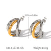 Simple Geometric C Shaped Line Women's Earrings In Titanium Steel Stainless Steel With Electroplating And Vacuum Plating