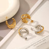 Simple Geometric C Shaped Line Women's Earrings In Titanium Steel Stainless Steel With Electroplating And Vacuum Plating
