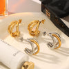 Simple Geometric C Shaped Line Women's Earrings In Titanium Steel Stainless Steel With Electroplating And Vacuum Plating