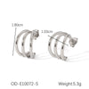 Simple Geometric C Shaped Line Women's Earrings In Titanium Steel Stainless Steel With Electroplating And Vacuum Plating