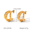 Simple Geometric C Shaped Line Women's Earrings In Titanium Steel Stainless Steel With Electroplating And Vacuum Plating