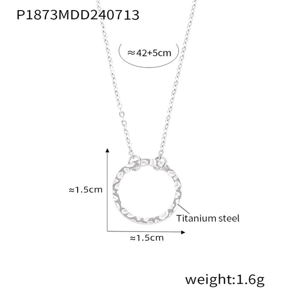 Simple Geometric Element Yshaped Tassel Ring Pendant Stackable Cold Style Titanium Steel Goldplated Neck Chain For Women