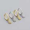 Simple Geometric Fivepointed Star Diamond Ear Buckle S925 Silver Electroplated Women's Earrings