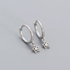 Simple Geometric Fivepointed Star Diamond Ear Buckle S925 Silver Electroplated Women's Earrings
