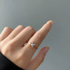 Simple Geometric Flower Titanium Steel Ring For Women Electroplated Minimalist Fashion Index Finger Jewelry
