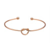 Simple Geometric Heart Knot Open Metal Bracelet With Electroplated Finish Fashion Jewelry