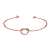 Simple Geometric Heart Knot Open Metal Bracelet With Electroplated Finish Fashion Jewelry