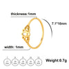 Simple Geometric Hollow Lotus Stainless Steel Ring With Polished Gold Tone Finish