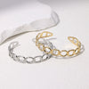 Simple Geometric Hollow Titanium Steel And Stainless Steel Female Bracelet With Electroplating Treatment