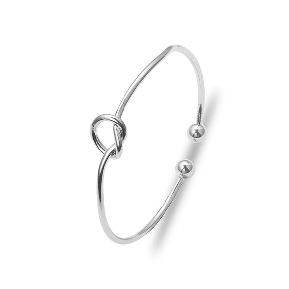 Simple Geometric Knotted Alloy Open Bracelet Electroplated Unisex Fashion Bangle For Men And Women