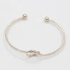 Simple Geometric Knotted Alloy Open Bracelet Electroplated Unisex Fashion Bangle For Men And Women